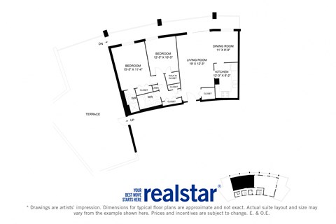 Harbourview Apartments 2-bedroom, 1-bath layout variation A-Penthouse in Oakville, ON